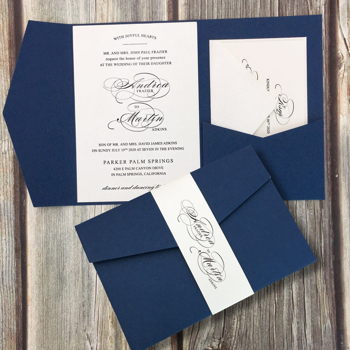 Picky Bride Tri-fold Pocket Wedding Invitations Suite with Envelope