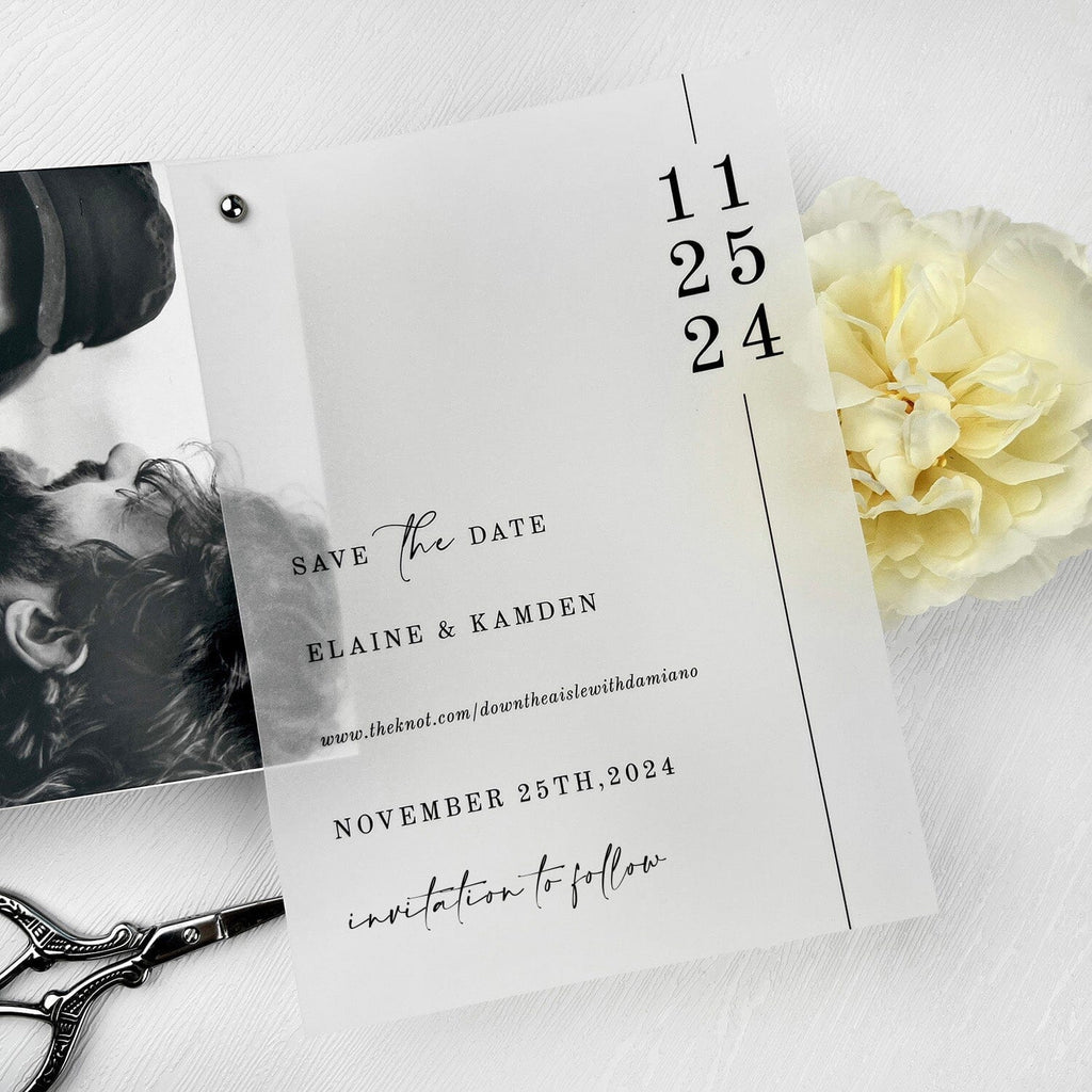 Vellum Save the Date, Personalized Photo Wedding Invitations, Translucent Invitation Cards Picky Bride 