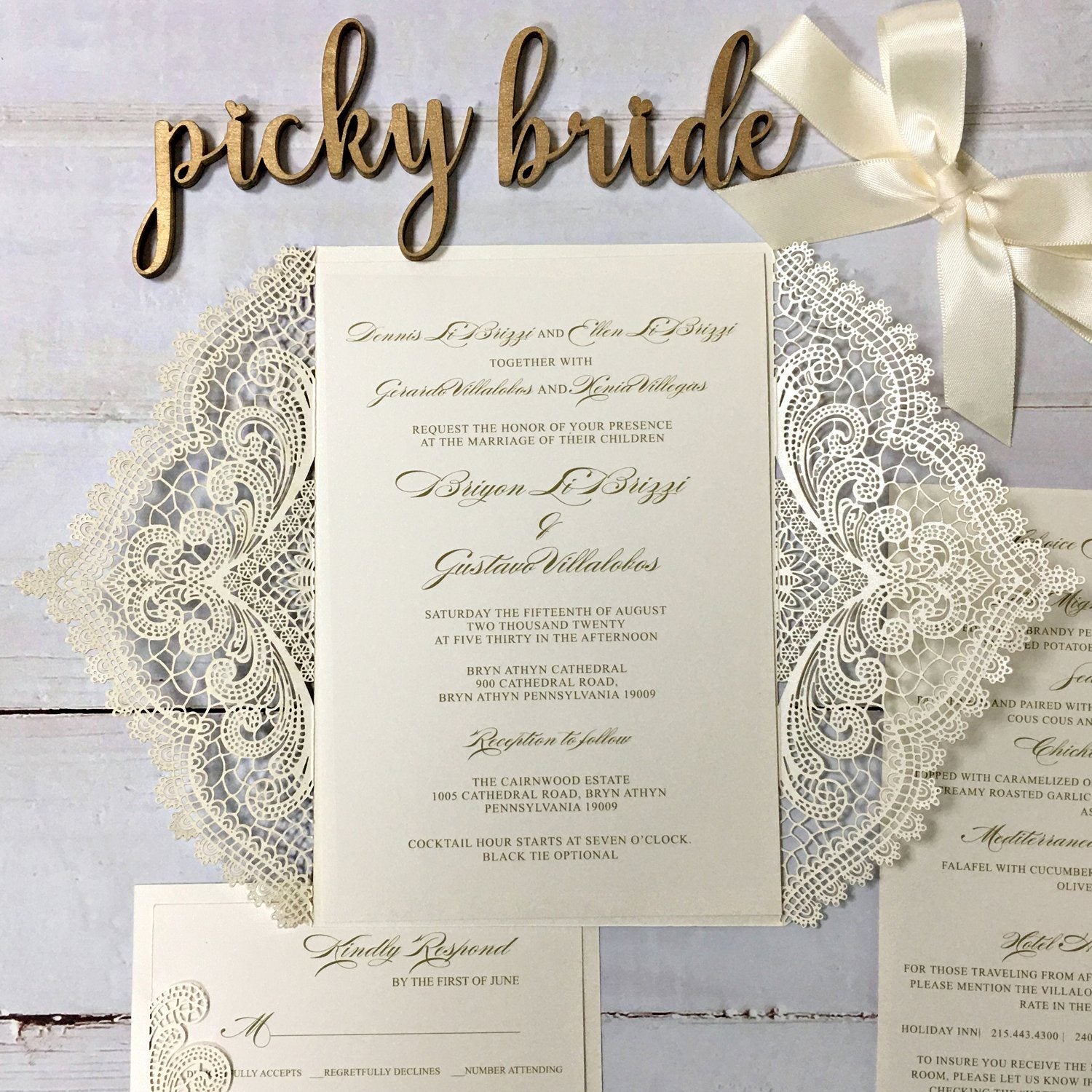  Laser Cut Wedding Invitations Sample by Picky Bride