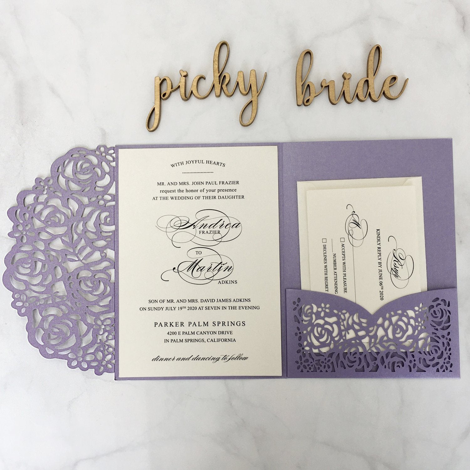  Laser Cut Wedding Invitations Sample by Picky Bride